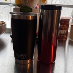 YETI and Starbucks Black and Silver Travel Mug